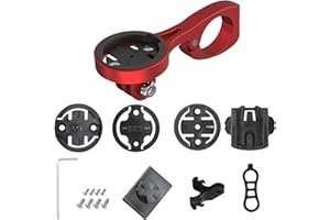 DGRYJHL GPS Mount for Aero Bars - Garmin Bike Computer Mount for Edge, 22.2mm TT Garmin Aero Bar Mount Compatible with Garmin GPS Bike Computer, Wahoo, Bryton, CatEye,GoPro Full Range & Flashlight Clip - Red