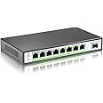 XikeStor 8 Port 2.5G Web Managed Ethernet Switch with 10G SFP+, Support LACP/VLAN/QoS/STP/IGMP, 2.5 Gigabit Network Switch for PC/NAS/AP, Metal Housing Fanless Ethernet Hub, Desktop/Wall-Mount
