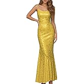 DinDinCAT Women's Satin Bodycon Maxi Jacquard Dress Elegant Formal Spaghetti Strap Evening Party Wedding Guest Dress
