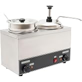 500W Electric Cheese Dispenser with Pump and Spoon, 4.23 Qt Commercial Hot Fudge Warmer Sauce Dispenser Machine, 86-230℉ Temp Adjustable Cheese Nacho Sauce Warmer, for Hot Fudge Cheese Caramel