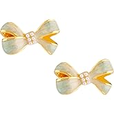 OJERRY Dainty Statement Pastel Bow Stud Earrings for Women, Coquette Cute Earrings Jewelry Accessories for Her
