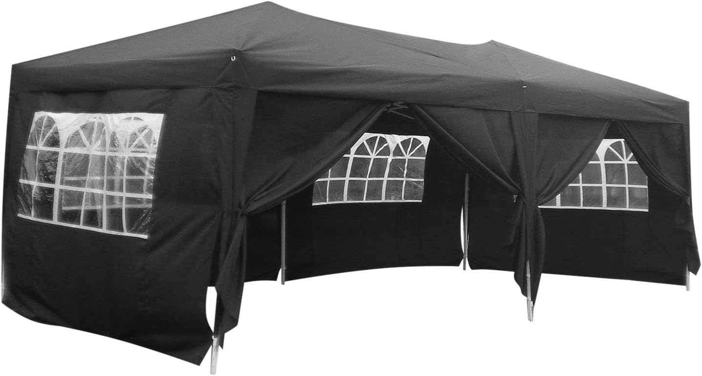 Homdox 3 x 6m Gazebo Marquee Waterproof Pop Up Awning Garden Party Tent Canopy with Carrying Bag