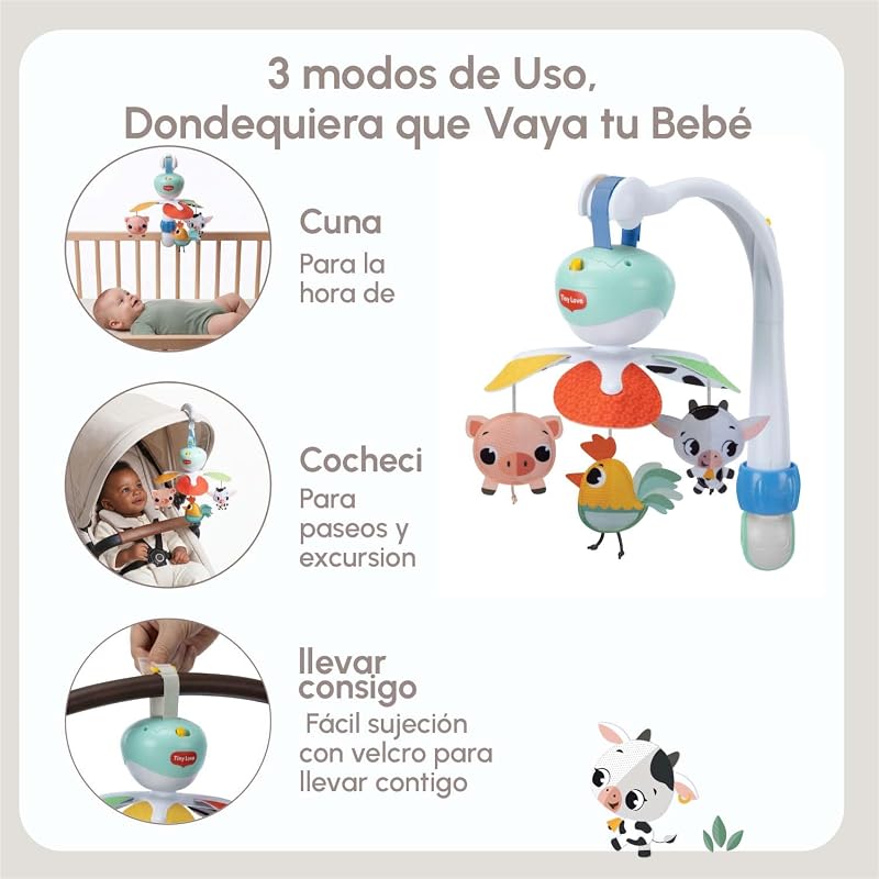 Berço de bebé musical portátil 3 em 1, para a quinta