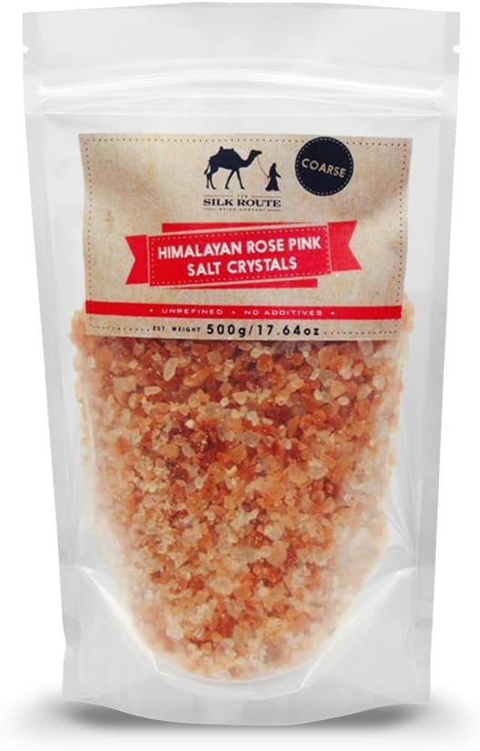 Silk Route Spice Company Himalayan Rose Pink Salt 500g (Coarse) Resealable Pouch