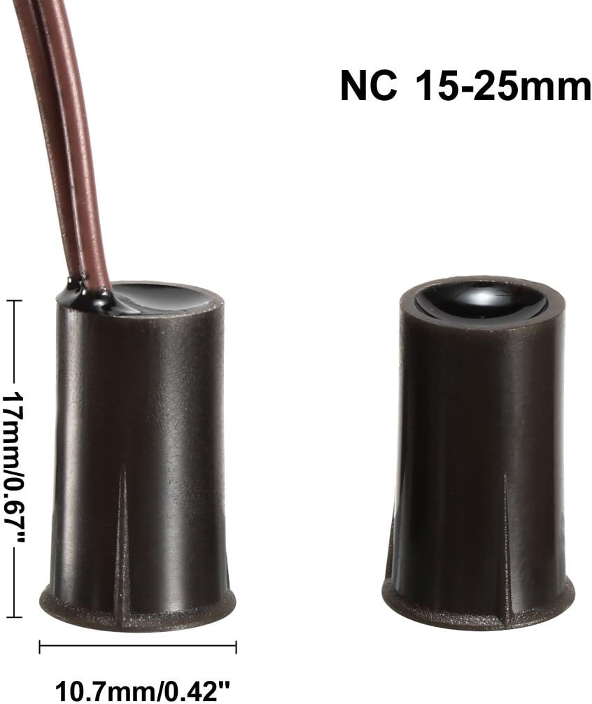 Sourcingmap N.C. Recessed Wired Security Window Door Contact Sensor Alarm Magnetic Reed Switch Brown RC-33 2pcs - Image 3