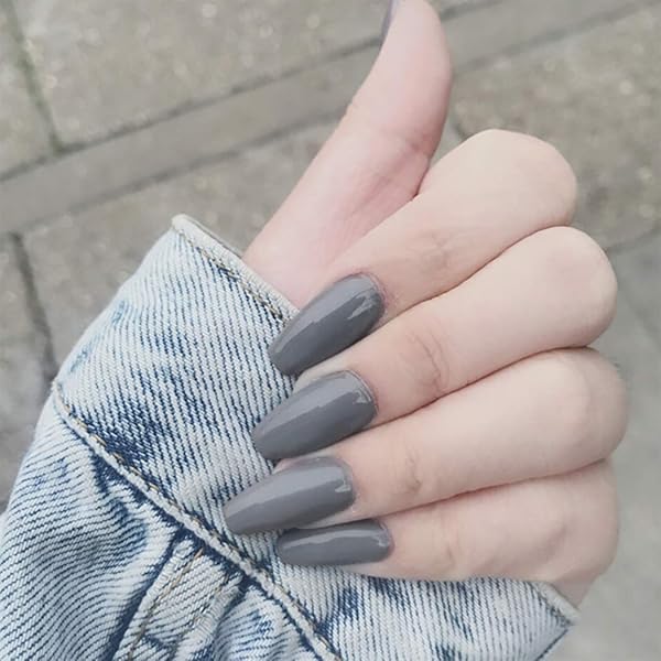 photo Coffin Acrylic Nails Gray amazon com