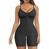 SHAPERX Women's Shapewear Bodysuit Tummy Control Seamless Zip-Up Body Shaper Waist Snatched Body Suit