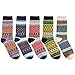 Zmart 5 Pack Men's Color Vintage Warm Wool Fall Winter Quarter Boot Socks
