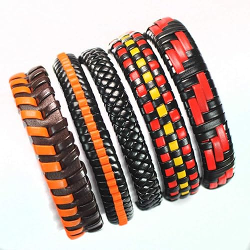 Amazon メンズ ブレスレット革 織り 手作りのレザーブレスレットチャーム多層ブレードラップブレスレット F7 ブレスレット 通販