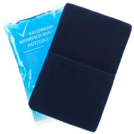 10 Stück 7,5 cm x 13 cm Kalt-Warm Kompresse + 5 Premium Vlieshüllen Mehrfach kompresse Wiederverwendbar Coolpack Mikrowellen 