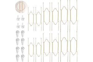 12pcs Plate Hangers for Wall, 6/8/10 Inch Invisible Spring Vertical Plate Holders W-Shaped Plate Hooks for Displaying Decorat