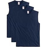 Hanes Mens Essentials Midweight Muscle T-Shirt Pack, Cotton Muscle Tank Shirts, 3-Pack