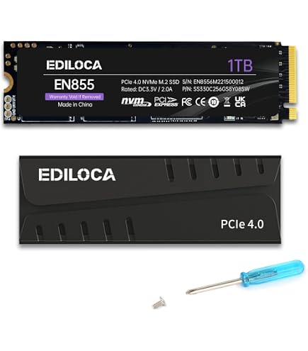 Amazon.com: Ediloca 1TB M2 NVME SSD with Heatsink - PCIe Gen4.0