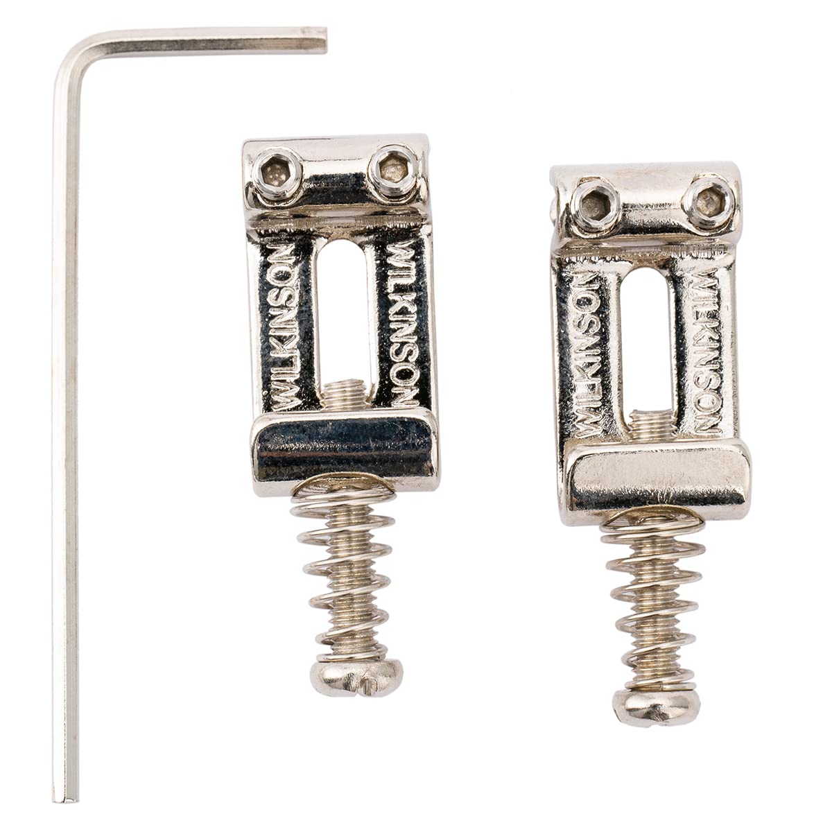 Wilkinson 10.8mm Vintage Steel Saddles for Wilkinson WVC Tremolo Bridge and Import Strat Style Electric Guitar, Nickel (Set of 2)