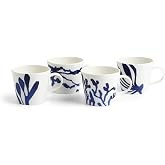 1815 Pacific Mug 13.5oz Mixed Patterns Blue Set of 4