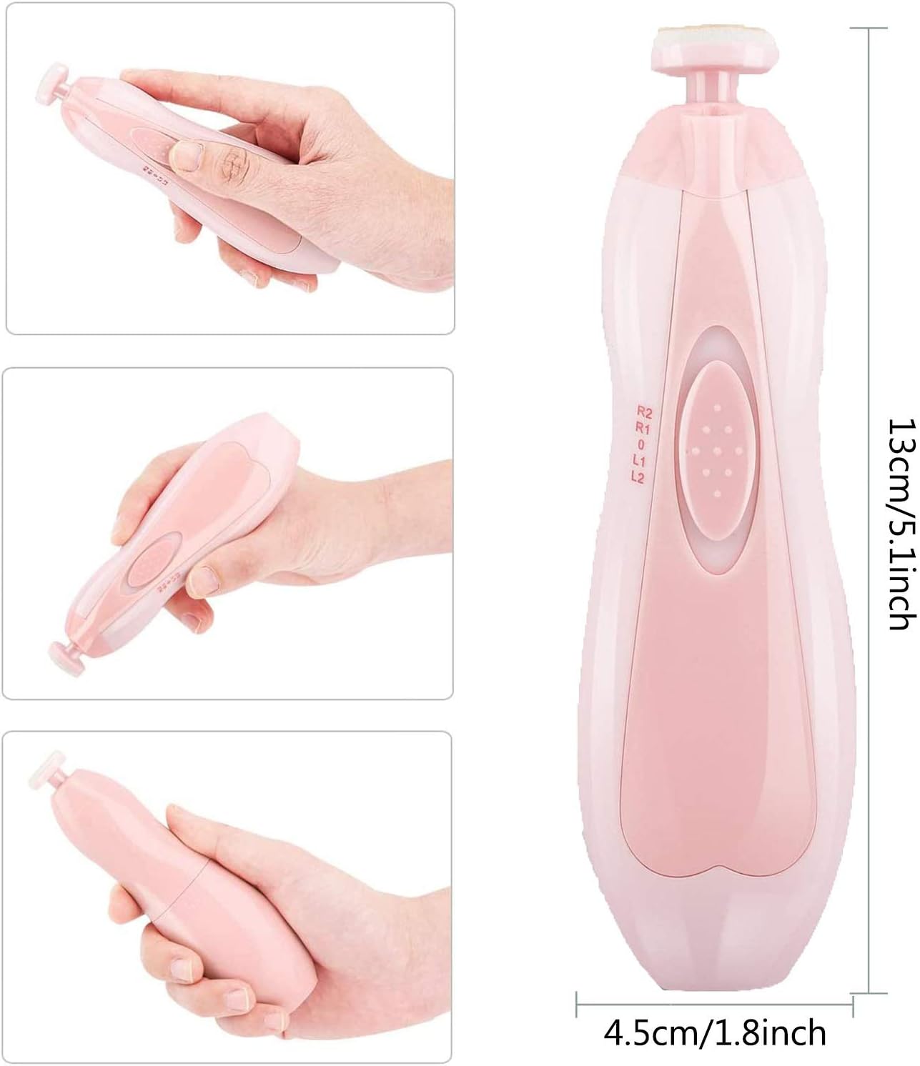 Baby Nail File Trimmer, Electric Baby Nail Clipper, 6 in 1 Baby Electric Nail File with Light, Infant Nail File - Image 3