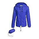 Hount Women's Lightweight Hooded Raincoat Waterproof Packable Active Outdoor Rain Jacket