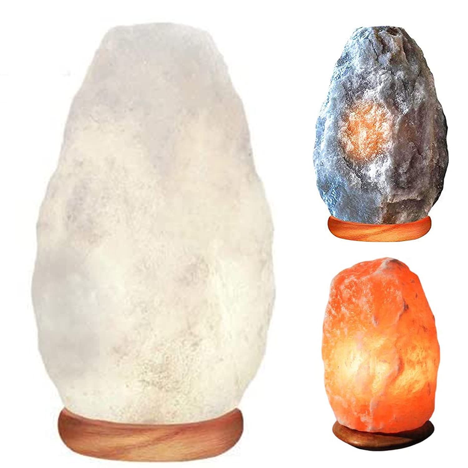 Magic Salt Himalayan Salt Lamp 2-3 kg Size 17-19 cm - Beautiful Pink Coloured and High Crystal Quality with Life Time Warranty (White, 2-3 Kg)