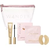 Wander Beauty Boarding Pass Best Sellers Bundle with Mile High Club Mascara in Jet Black and Baggage Claim Gold Eye Masks, Travel Size