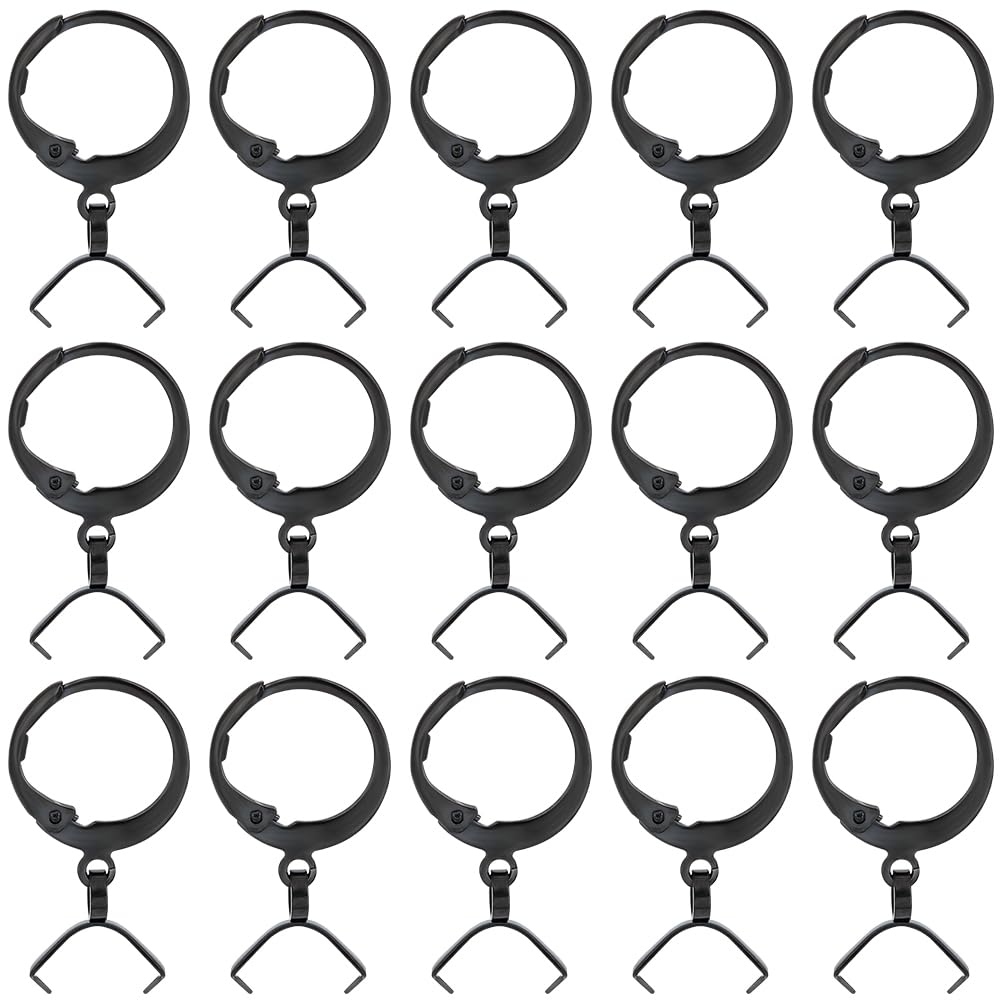 Beebeecraft 1 Box 50Pcs Leverback Earring Findings Stainless Steel Black French Pendant Clasp Hooks Huggie Hoop Earring with Ice Pick Pinch Bails for Earrings Jewelry Making Art DIY Crafts