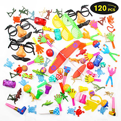 Geekper 120 Pack Party Favors Toy Assortment for Kids School Classroom Rewards Carnival Prizes Thanksgiving Christmas Birthday Party Accessories