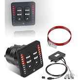 15270-001 LED Indicator Two-Piece Tactile Switch Kit with 36" Pigtail &ndash; Compatible with Lenco Marine Single Actuator Trim Tab Systems - Low-Profile Design, Backlit Keypad &amp; Auto-Retract (12V/24V)