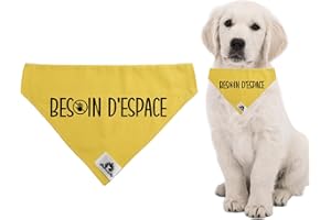 Foulard Bandana pour chien réactif BESOIN D'ESPACE se glisse sur le collier 3 grandeurs disponibles (Medium)