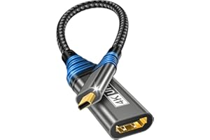 CUTELUDING Micro HDMI to HDMI Adapter,4K@60Hz 3D 1080P Type D to A adapter cable supports Ethernet,3D,HDR and ARC,Micro HDMI to HDMI compatible with Raspberry Pi 5/4,Hero,cameras A6300 A6400,Yoga,ODROID etc