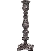Sungmor Vintage Black Cast Iron Candle Holder – 8.7" Tall Decorative Rustic Taper Candle Stand – Heavy Antique-Style Candlestick for Table Centerpiece, Fireplace Mantel, or Farmhouse Home Décor