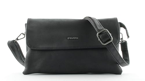 Prato Abendtasche Clutch Damen Handtasche, 25,5 x 17 x 5,5 cm - Schwarz