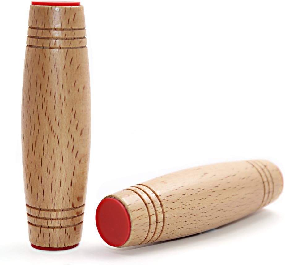 Guoyan Desktop Toy Fidget Rolling Stick Toy Prime Anxiety Release Spinner Stick for Office Adults Kid (Burly-Wood)