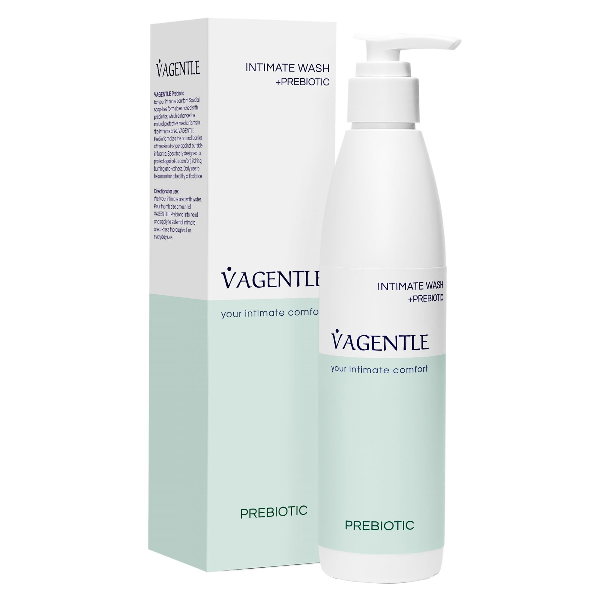 VAGENTLE Prebiotic pH-Balanced Feminine Hygiene Intimate Wash with Biolin/P for Gentle Daily Cleansing, Balance, Strength, and Protection, Vegan, 250ml