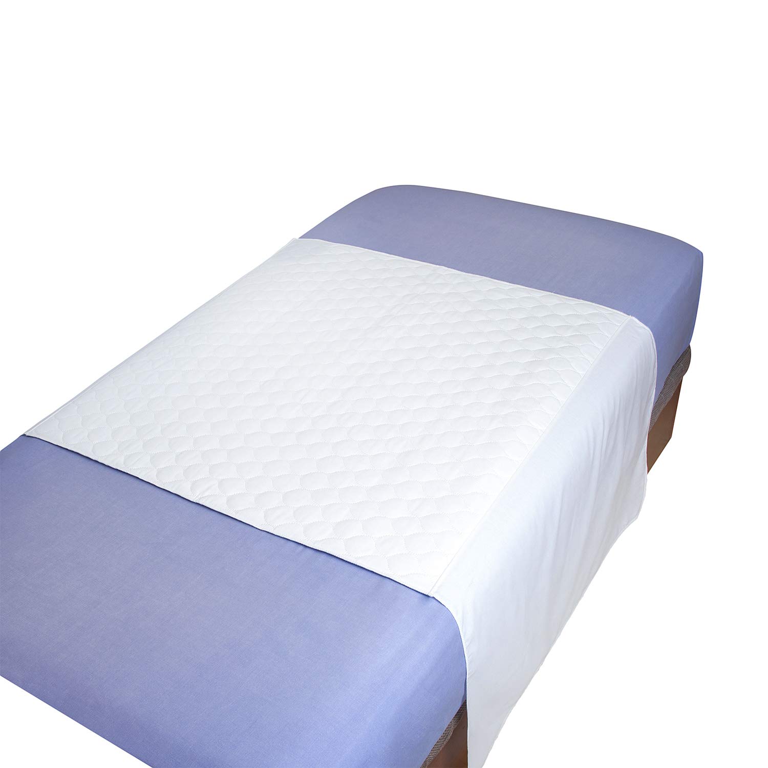 MIRTUX Washable Waterproof and Highly Absorbent Bed Protector with 4 Layers Measures 85 x 90 cm and Wings on Both Sides 55 cm Made Super Strong