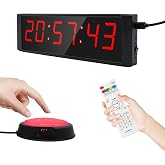 Ousmile Large Stopwatch with Start/Stop Button, LED Digital Timer with Remote, Countdown Clock with Buzzer, Gym Clock for Home Gym, Interval Timer for Workout