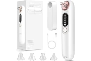ZYOUO Blackhead Remover, Pore Vacuum, Blackhead Extractor - 5 Adjustable Suction Powers, Wireless Charging, Blackhead Removal Tool and 4 Suction Heads - Gentle for All Skin Types