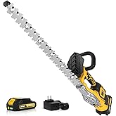 Hedge Trimmer Cordless(Battery & Charger Included), Electric Handheld Bush Shrub Trimmer, 20'' Edge Trimmer with 1/2'' Cuttin