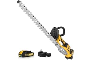 IMOUMLIVE Hedge Trimmer Cordless(Battery & Charger Included), Electric Handheld Bush Shrub Trimmer, 20'' Edge Trimmer with 1/2'' Cutting Capacity & 3000RPM & BRUSHLESS, Compatible with Extension Pole, 4.4LBS