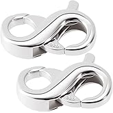 Pndeyo 2pcs Double Opening Lobster Claw Clasps, 925 Sterling Silver Necklace Enhancer Extenders, Hypoallergenic Spring Rings Clasp Connector Clips for Bracelet Anklet Jewelry Making