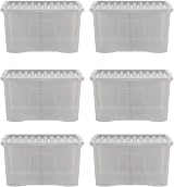 Wham Crystal 60 Litre Storage Box with Lids Pack of 4 Grey view 5