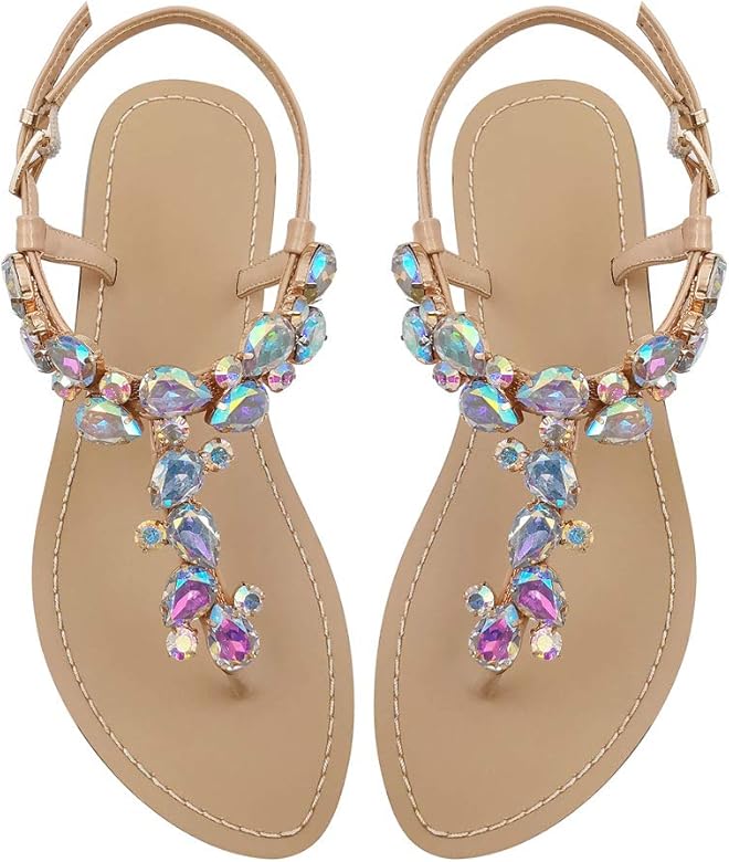 bedazzled flat sandals