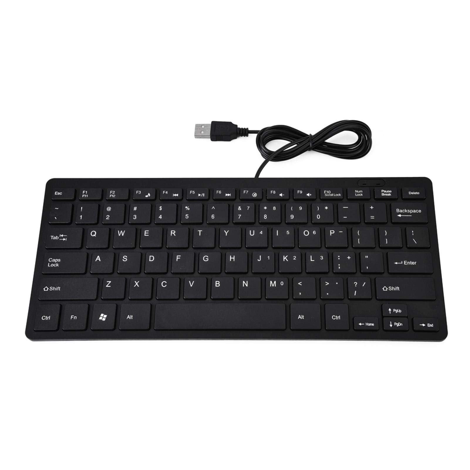 USb Keyboard, 78 Keys Ultra Thin Mini USB Wired Keyboard for Desktop Computer Laptop PC(Black)