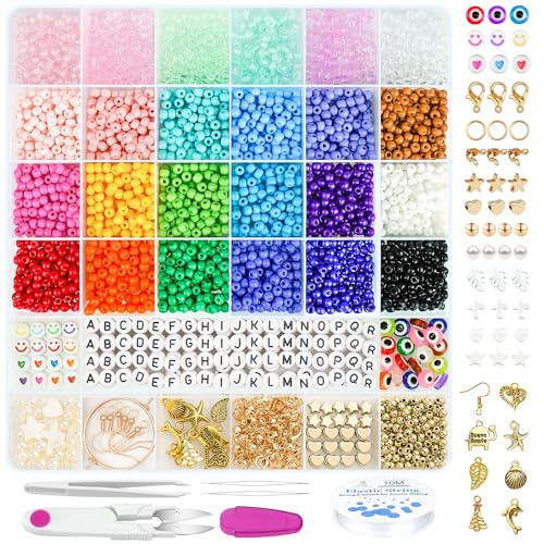 Gionlion Bead Spinner for Beginners, Clay Beads Seed Beads Spinner for Bracelet Making, Electric Bead Spinner for Jewelry Making, Automatic Bracelet Maker with Needles and Funnel,Gifts Toys for Kids