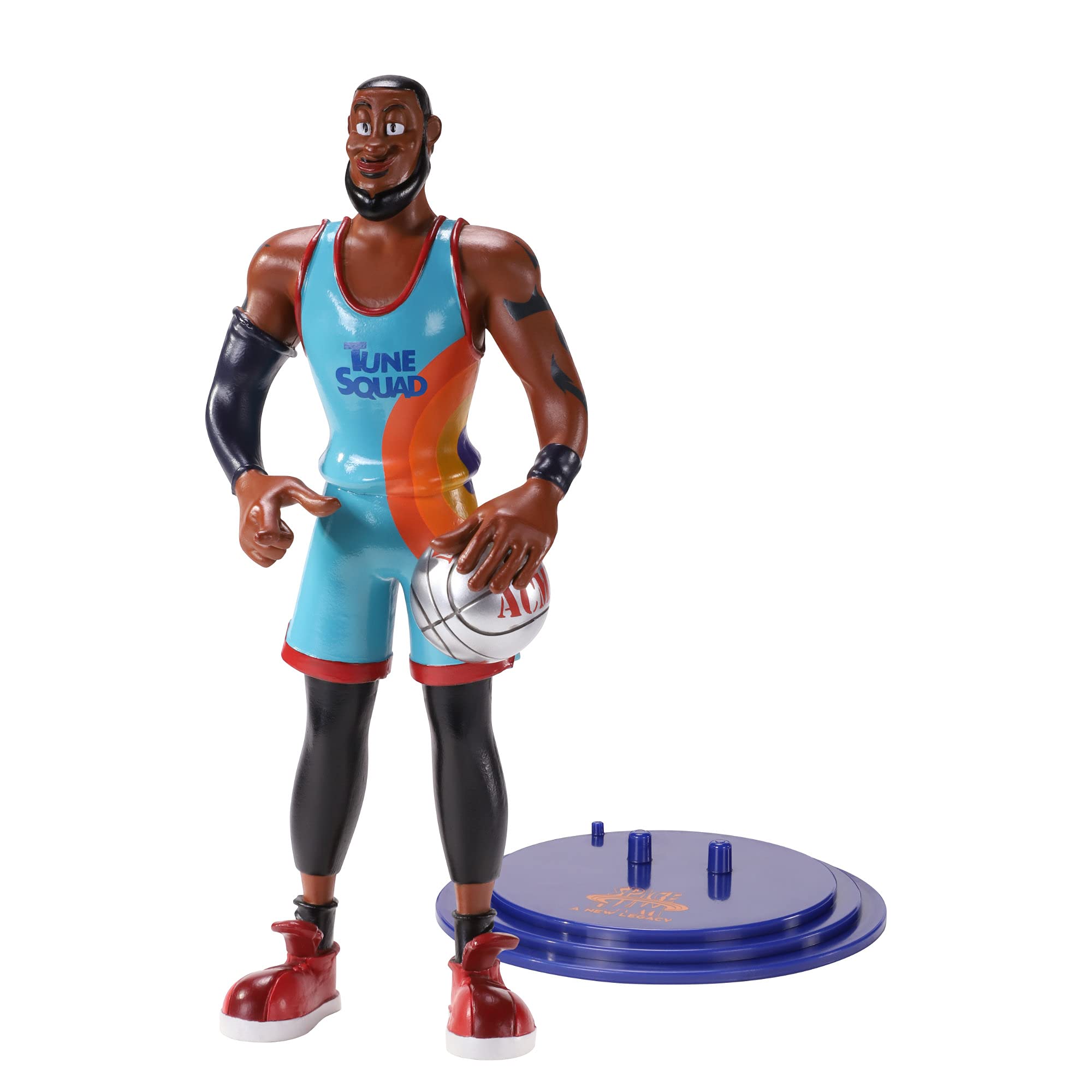 The Noble Collection Space Jam 2: A New Legacy Bendyfigs LeBron - 7.5in (19cm) Noble Toys Bendable Figure Posable Collectible Doll Figures With Stand
