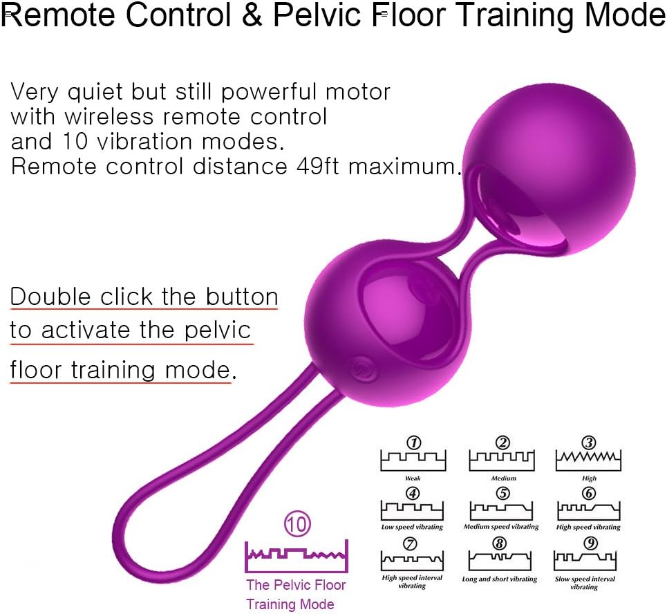 2 in 1 Kegel Exercise Weights Kit Ben Wa Balls Kegel Balls for Women Beginners, Silicone Wireless Remote Control Massager Rechargeable & Waterproof, Bladder Control & Pelvic Floor Exercises: Health & Personal Care