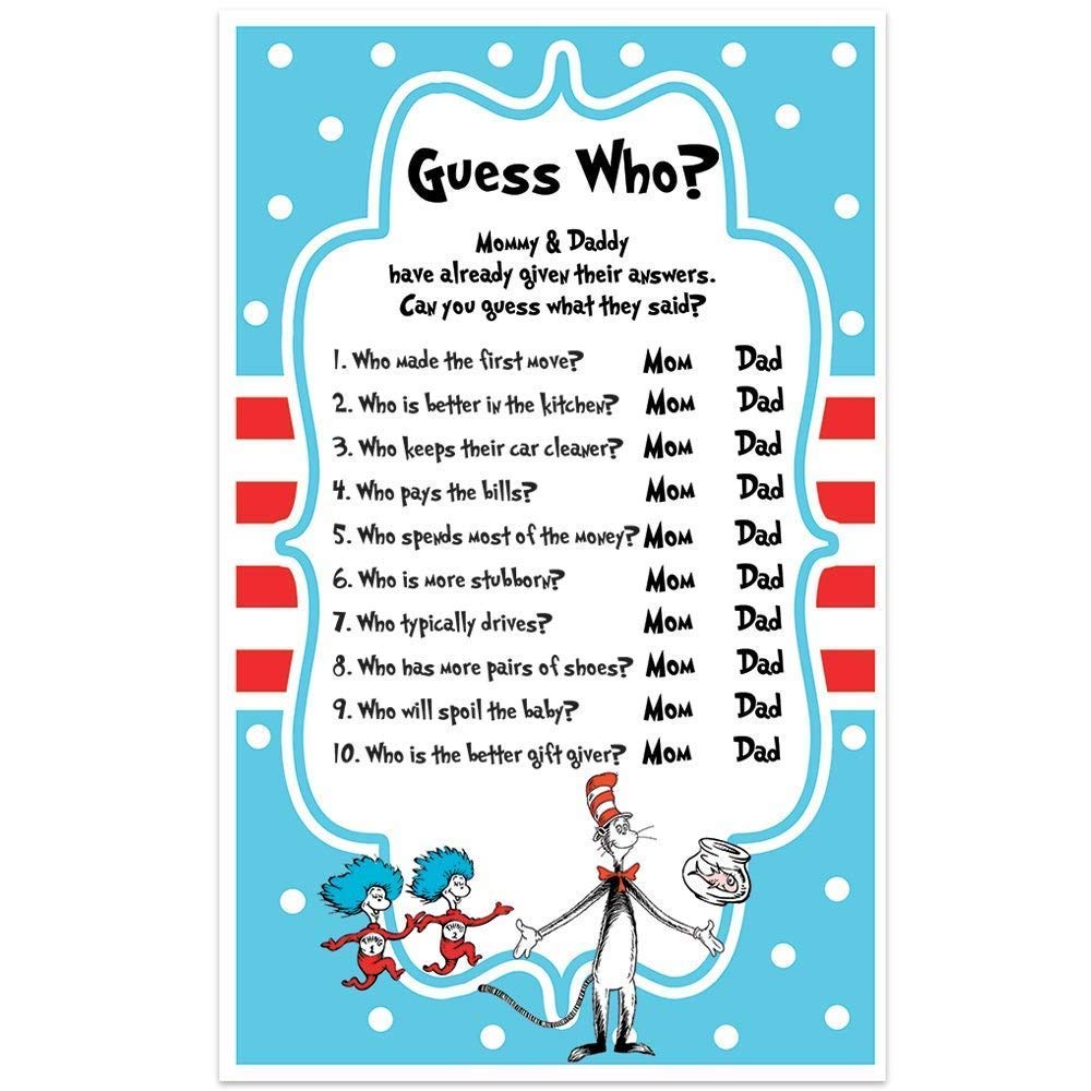 Amazoncom Dr Seuss Baby Shower Game Guess Who Mommy Or Daddy Handmade Amazoncom Dr Seuss Baby Shower Game Guess Who Mommy Or Daddy Handmade