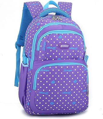 Amazon よキーよ Yokeeyo リュックサック 子供用リュック 女の子 水玉柄 キッズ 小学生 カラフルでかわいい 防水性 通気性メッシュの肩クッション採用 軽量 通学 遠足 Yokeeyo よキーよ リュックサック