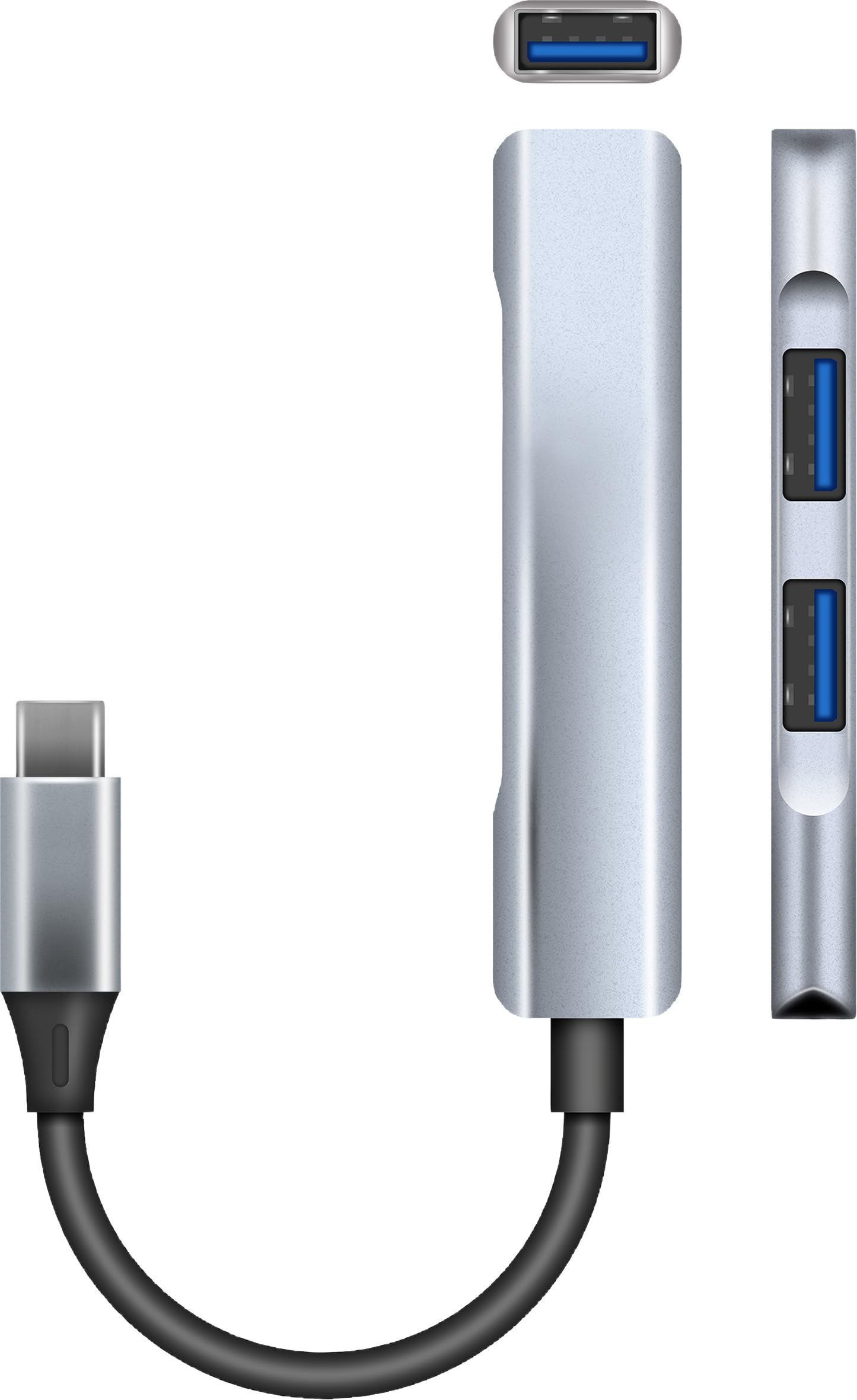 Electrovision USB-C to 3 USB-4 Sockets and Socket OTG Adaptor 65mm Lead
