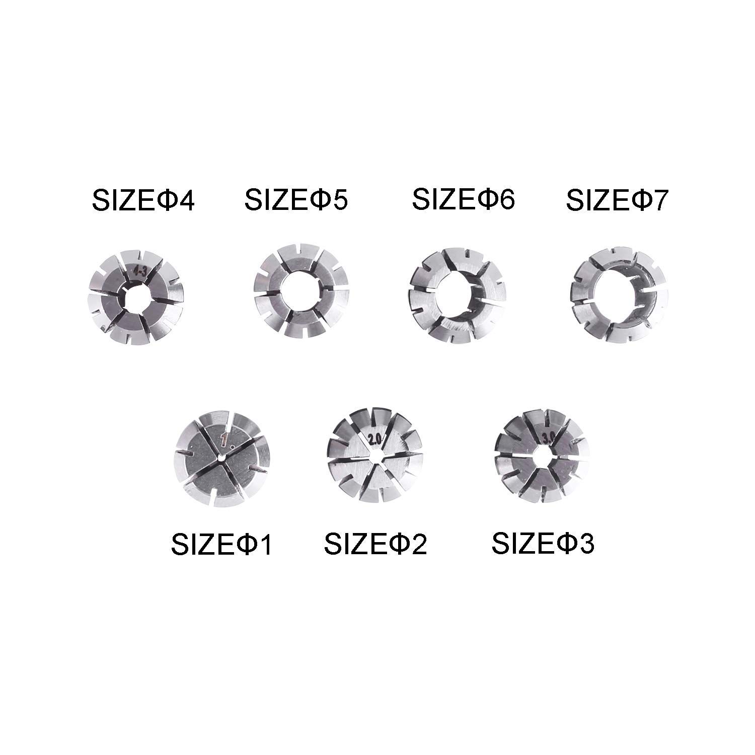 SainSmart Genmitsu 7Pcs ER11 Spring Collet Set for CNC Engraving Milling Lathe Tool 1.0mm-7.0mm