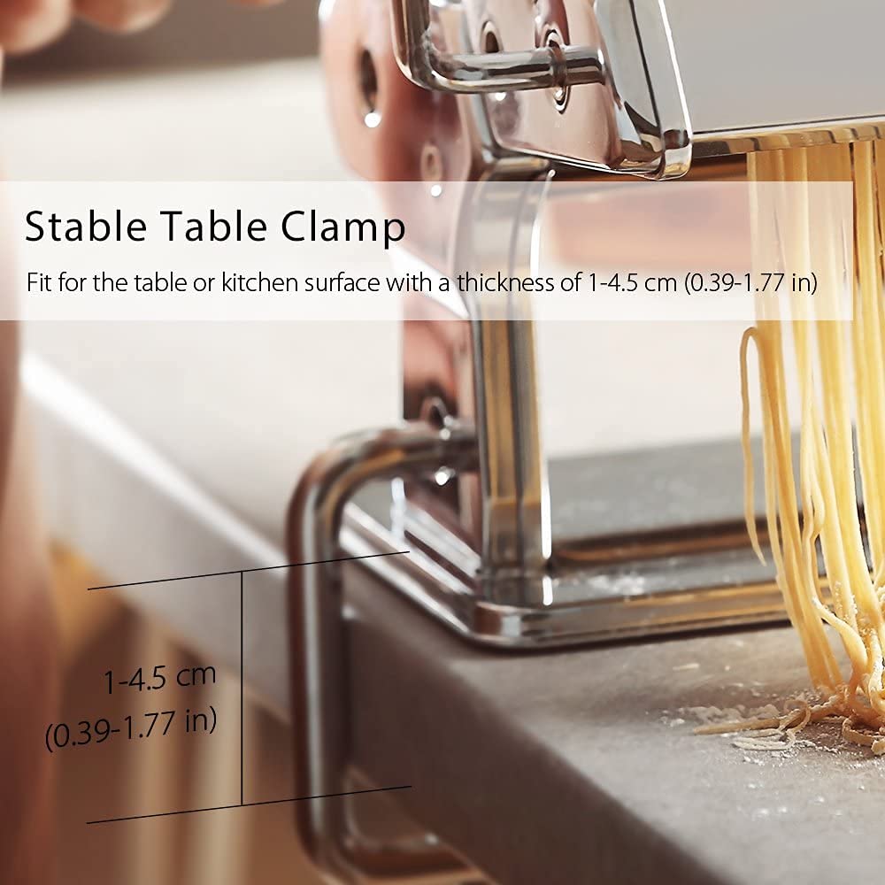 Pasta Machine, ISILER 9 Adjustable Thickness Settings Pasta Maker, 150