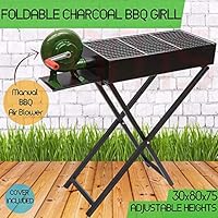 Bbq Grill With Attached Manual Air Blower Heavy Duty 25x80cm Bd